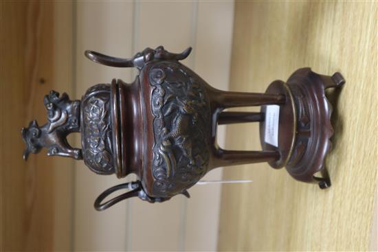 A Chinese bronze koro and cover height 29cm